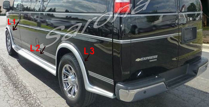 Custom Chevy Express Van  Long Wheel Base Running Boards (2003 - 2024) - $1590.00 (Part #CH-011-SB)